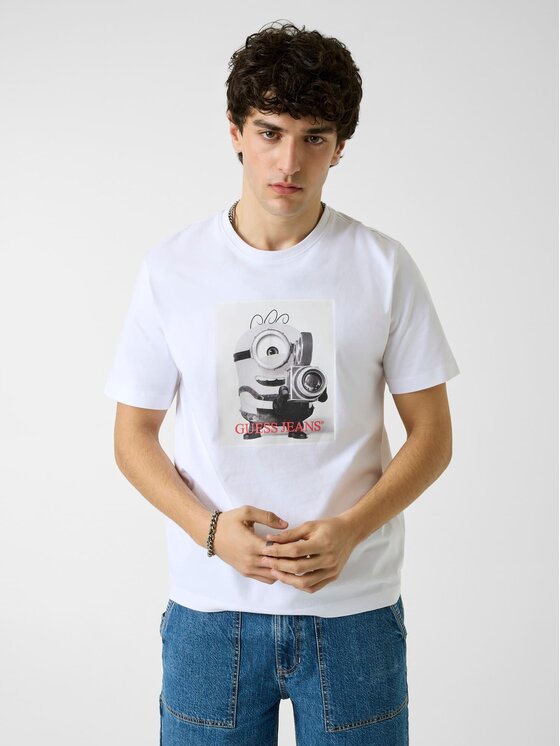 Guess Tricou 183588 Alb Classic Fit