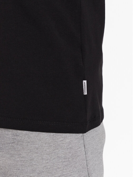 Lindbergh Lindbergh Тениска с яка и копчета 30-404036 Черен Slim Fit
