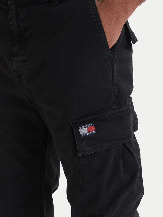 Tommy Jeans Tommy Jeans Cargo nohavice Otis DM0DM22403 Čierna Regular Fit
