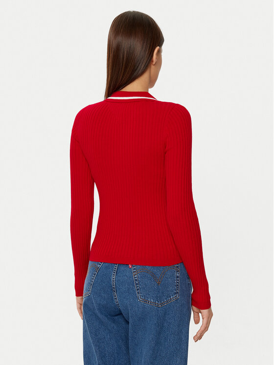 Tommy Jeans Tommy Jeans Sweater DW0DW19887 Piros Slim Fit