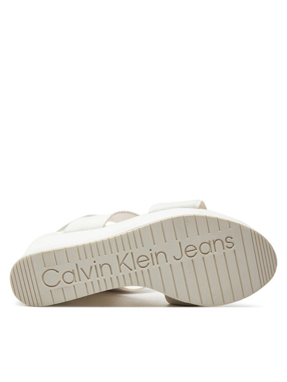 Calvin Klein Jeans Calvin Klein Jeans Σανδάλια Wedge Sandal Webbing In Mr YW0YW01360 Λευκό