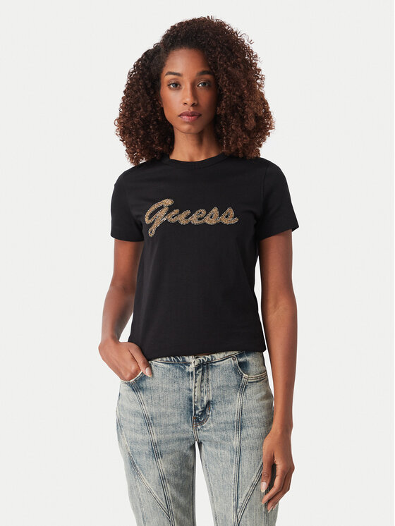 Guess T-shirt W6YI29 K4348 Crna Regular Fit