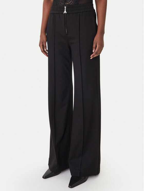Patrizia Pepe Patrizia Pepe Bavlnené nohavice 8P0813/A715 Čierna Wide Leg
