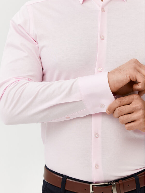 Evenemen Evenemen Koszula Stickat Różowy Slim Fit