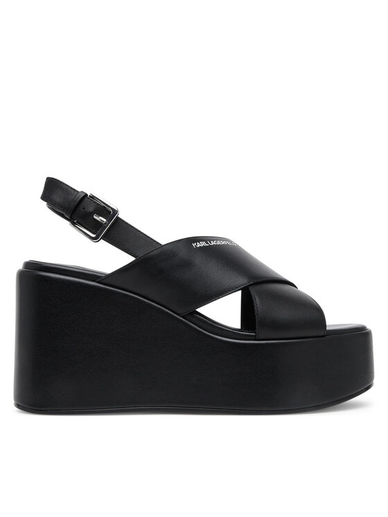 KARL LAGERFELD Damskie Sandały, rozmiar 38, Czarne, KL33325