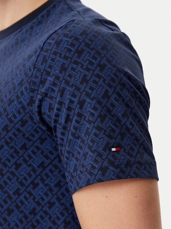 Tommy Hilfiger Tommy Hilfiger T-Shirt Monogram MW0MW39251 Granatowy Regular Fit