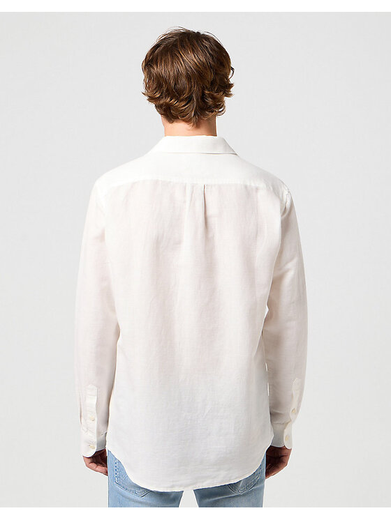 Wrangler Wrangler Koszula LS 1 PKT SHIRT Biały Regular Fit