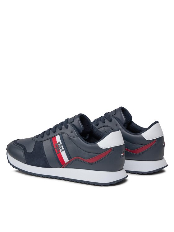 Tommy Hilfiger Tommy Hilfiger Sneakersy Runner Evo Leather FM0FM04714 Granatowy