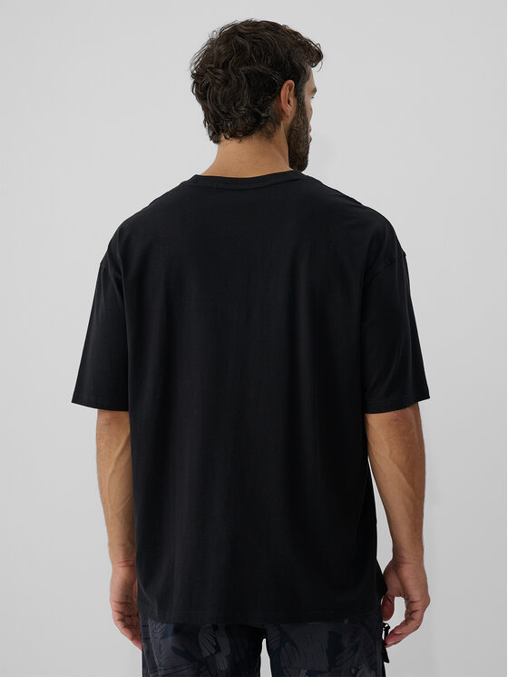 4F 4F T-Shirt FOB Czarny Loose Fit