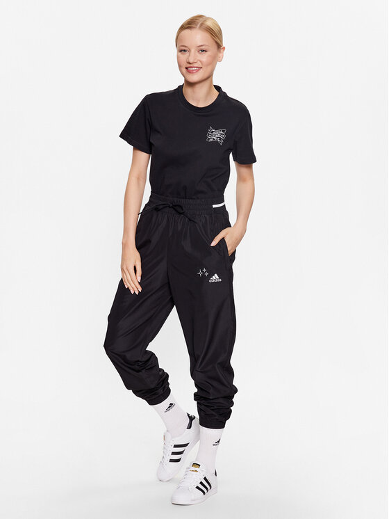 adidas adidas Spodnji del trenirke IJ8751 Črna Loose Fit