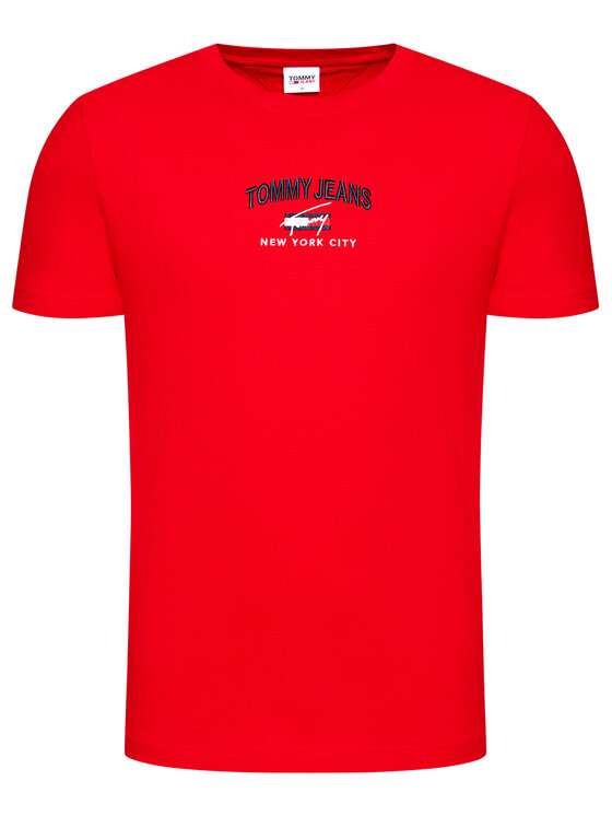 Tommy Jeans Marškinėliai Timeless Script Tee DM0DM10620 Raudona Regular Fit  • Modivo.lt