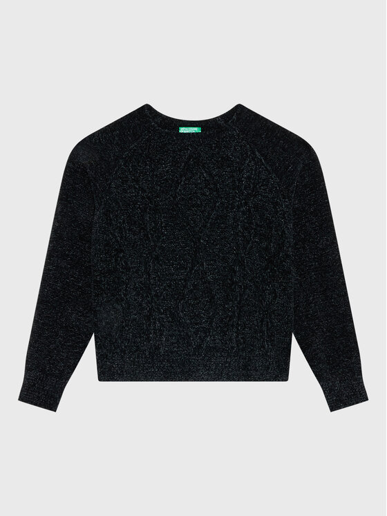 United Colors Of Benetton United Colors Of Benetton Пуловер 1027C101P Черен Regular Fit
