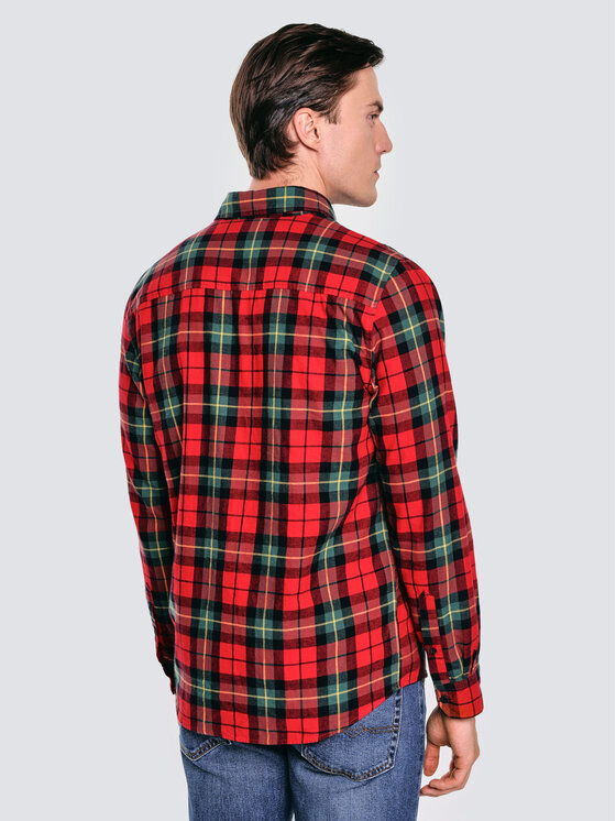 BIG STAR BIG STAR Koszula SENSITEWO Czerwony Basic Fit