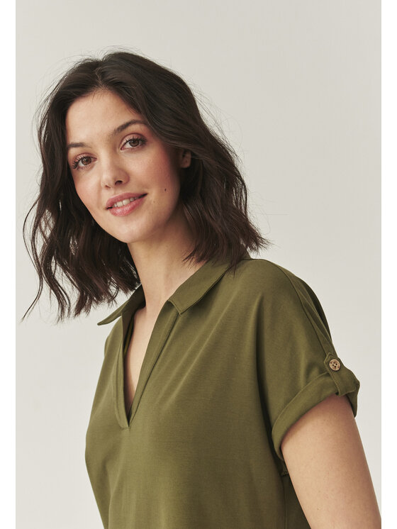 TATUUM TATUUM Úpletové šaty SACO Khaki Barrel Fit