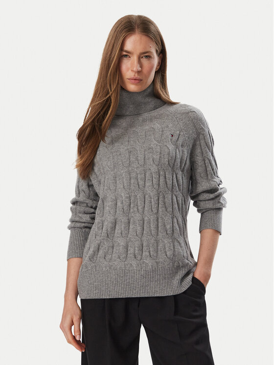 Tommy Hilfiger Tommy Hilfiger Dolčevita WW0WW46791 Tamno siva Regular Fit