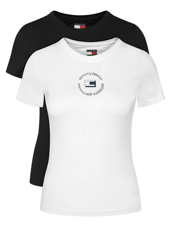 Tommy Jeans Set de tricouri DW0DW23004 Colorat Slim Fit