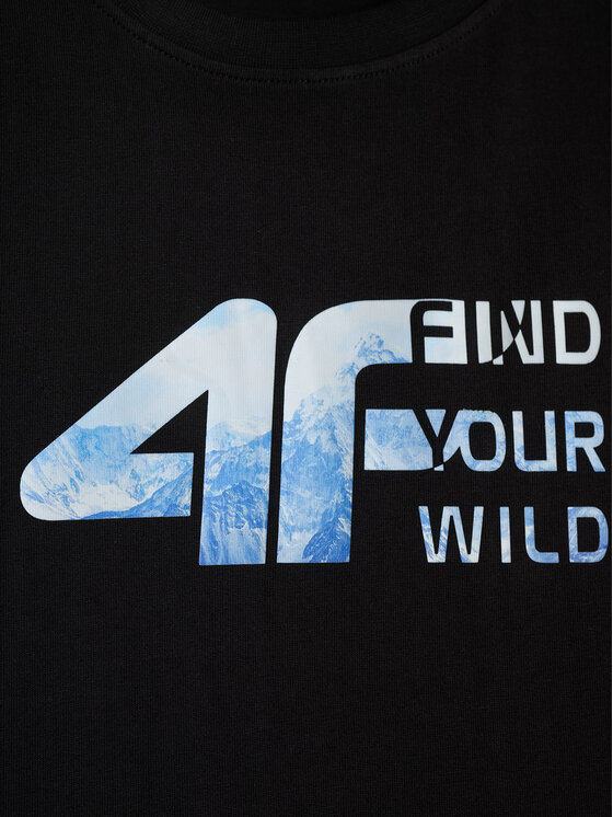 4F 4F T-Shirt TREKKING Czarny Regular Fit