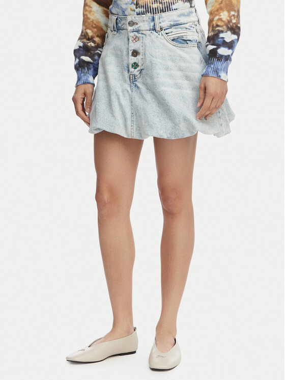Desigual Desigual Farmer szoknya Fal Globo 26SWFD01 Kék Regular Fit