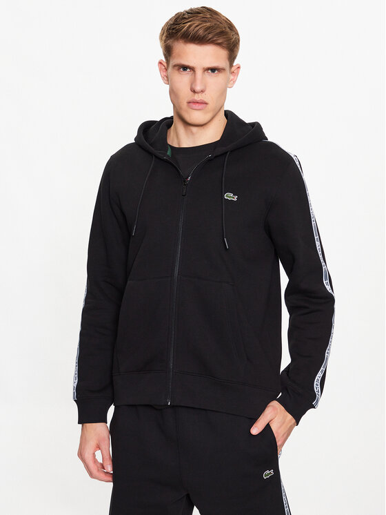 Lacoste Bluză SH5065 Negru Regular Fit