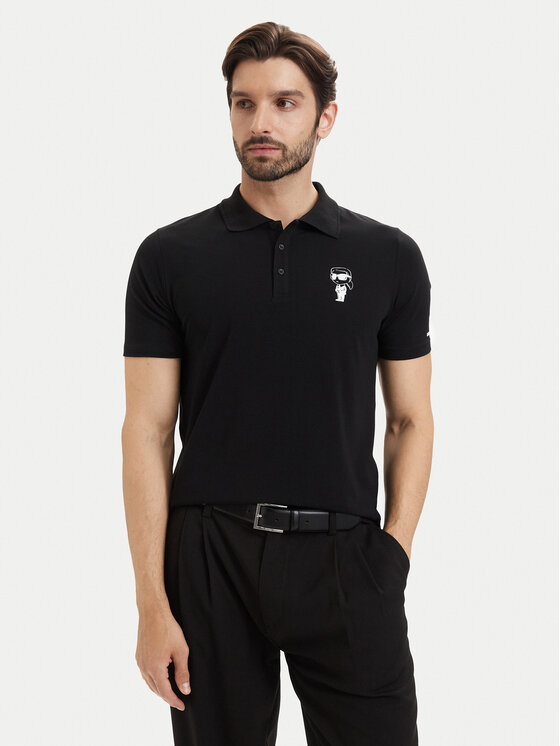 KARL LAGERFELD Tricou polo 745024 563221 Negru Regular Fit