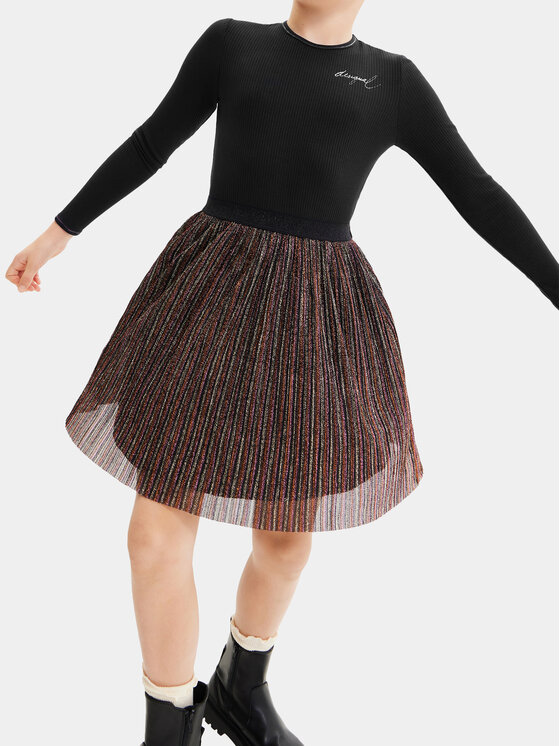Desigual Desigual Rochie de zi 23WGVK14 Negru Regular Fit