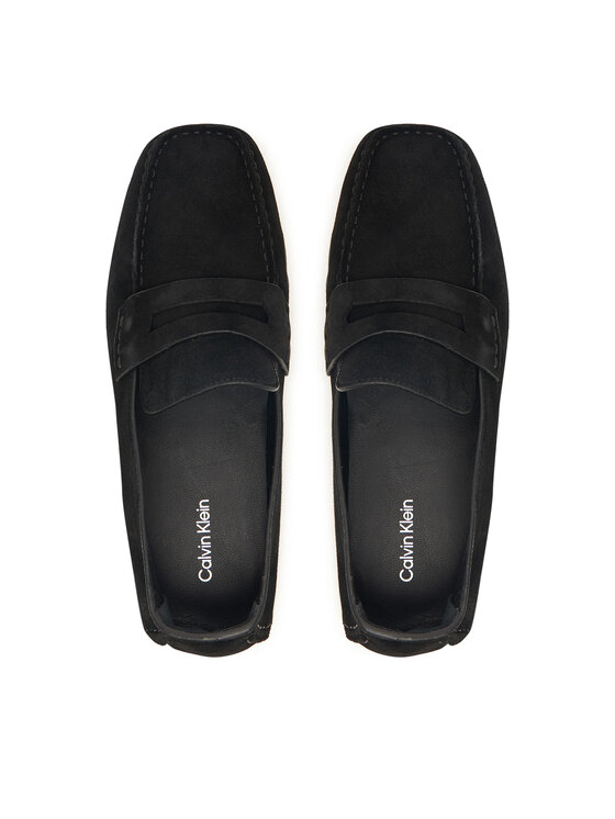 Calvin Klein Calvin Klein Mokasīni Square Driver Suede HW0HW02844 Melns