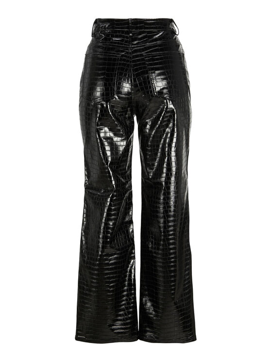 JJXX JJXX Pantaloni din imitație de piele Kenya 12201557 Negru Regular Fit