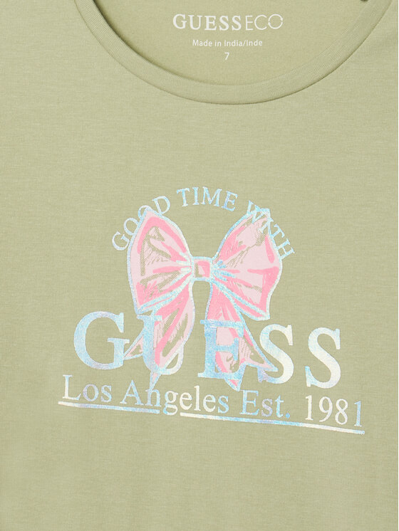 Guess Guess T-Shirt J6GI28 K6YW4 Zielony jasny Regular Fit