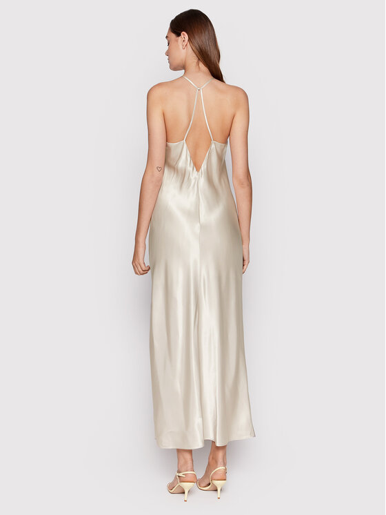 Calvin Klein Calvin Klein Vsakodnevna obleka Liquid Shine Cami K20K203839 Bež Slim Fit