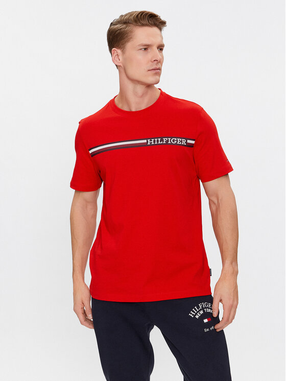 Tommy Hilfiger Tricou Monotype MW0MW33688 Roșu Regular Fit
