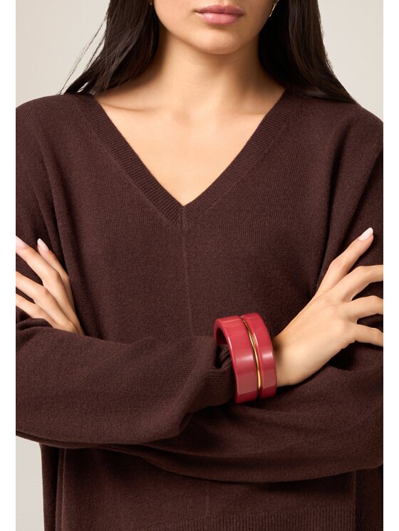 Oltre Oltre Sweter M167E002177N022 Brązowy Regular Fit