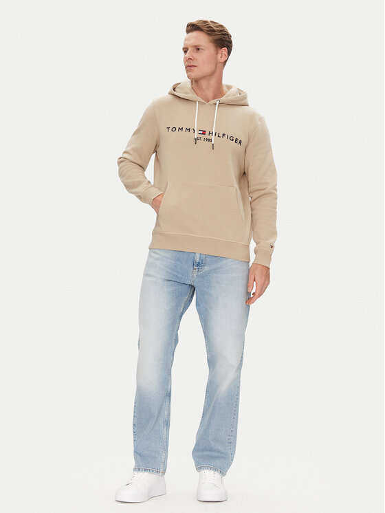 Tommy Hilfiger Tommy Hilfiger Džemperis Logo MW0MW11599 Smėlio Regular Fit