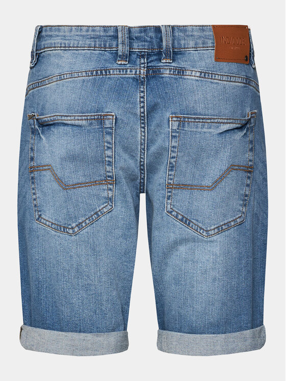 INDICODE INDICODE Pantaloni scurți de blugi Kaden Holes 70-104 Albastru Regular Fit