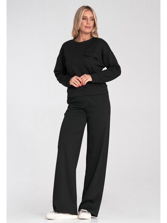FIGL FIGL Bluza M1202 Czarny Regular Fit