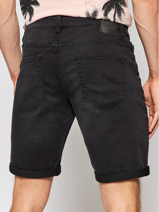 Only & Sons Only & Sons Szorty jeansowe Ply 22018581 Czarny Regular Fit