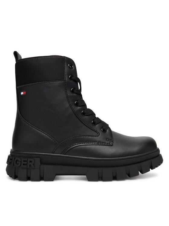 Tommy Hilfiger Trapery Lace-Up Bootie T3A5-34046-1695 D Czarny