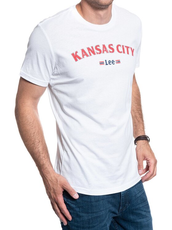 Lee Lee T-shirt KANSAS TEE Bianco Regular Fit