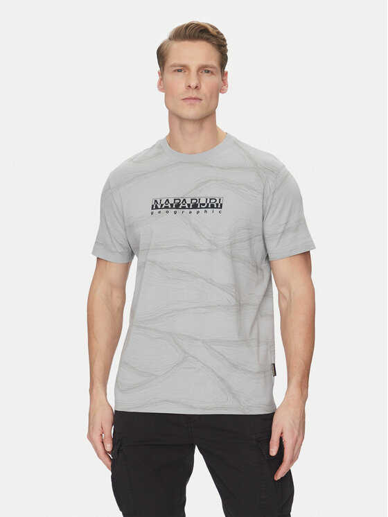 Napapijri Napapijri T-Shirt B-Cellini NP0A4ILS Šedá Regular Fit