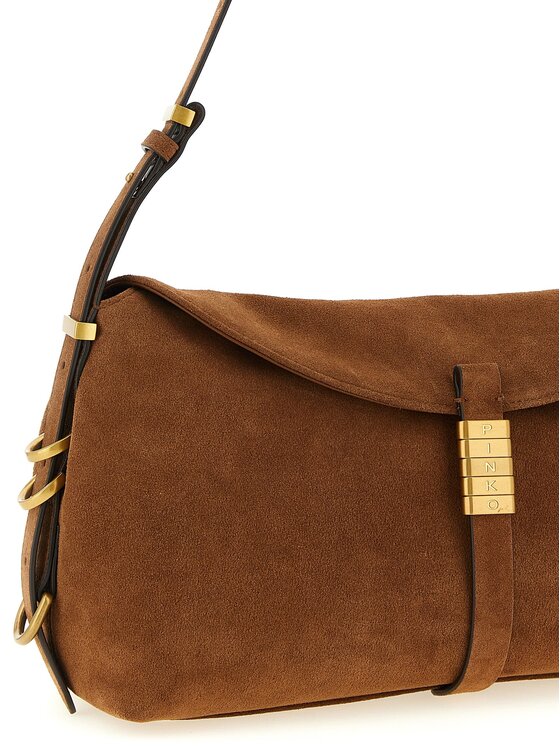 PINKO PINKO Torebka Brown Cowhide Shoulder Brązowy