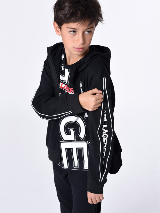 Karl Lagerfeld Kids Felpa Z25435 D Nero Regular Fit Modivo