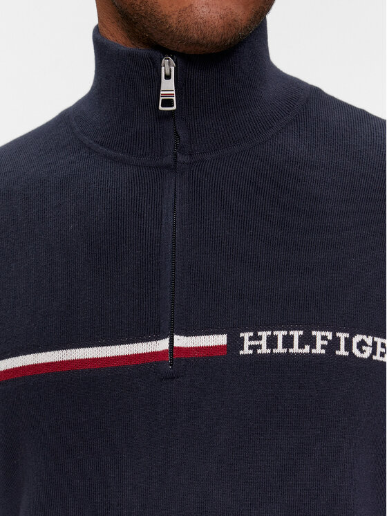 Tommy Hilfiger Tommy Hilfiger Sweater Global Stripe MW0MW33508 Sötétkék Regular Fit