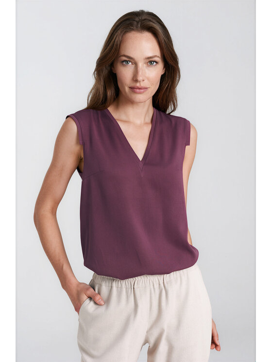 NIFE NIFE Bluzka B238 Fioletowy Relaxed Fit