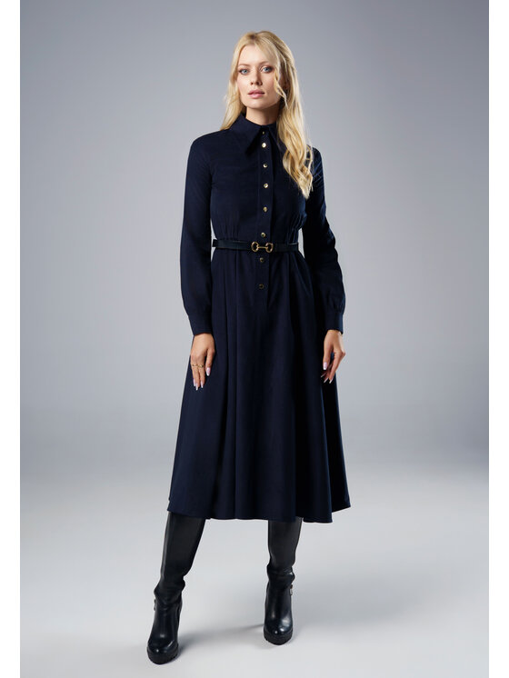 Kasia Zapała Kasia Zapała Sukienka codzienna Salima Granatowy Slim Fit