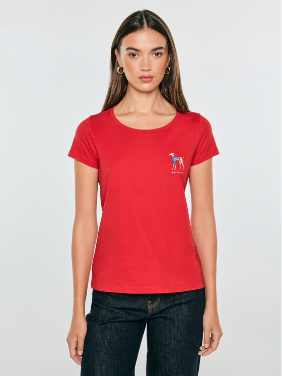 BIG STAR BIG STAR T-Shirt MERIA Czerwony Basic Fit
