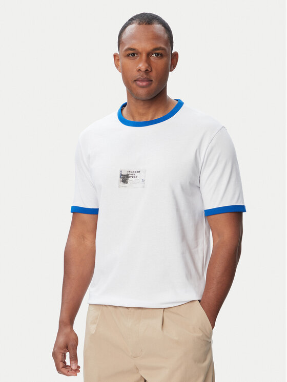 HUGO Tricou Nurangler 50566025 Alb Sharp Fit