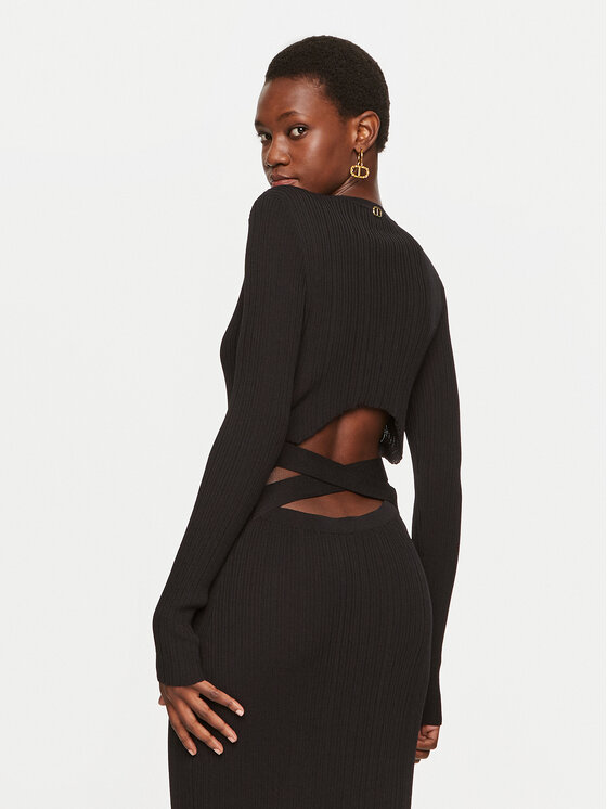 TWINSET TWINSET Úpletové šaty 242TP3043 Čierna Slim Fit