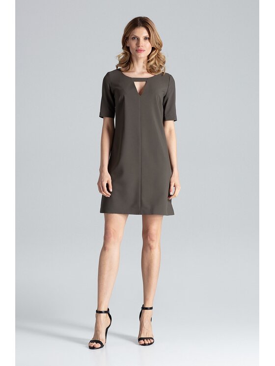 FIGL FIGL Sukienka M634 Khaki Regular Fit