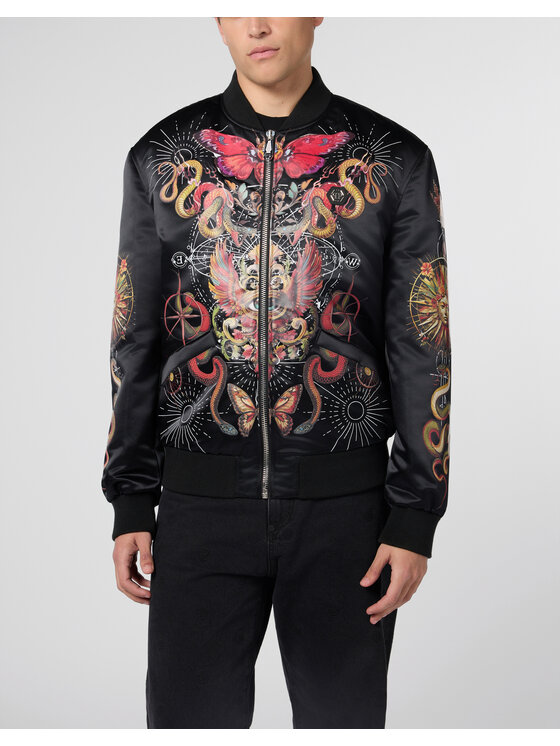 PHILIPP PLEIN PHILIPP PLEIN Kurtka bomber 29811 Czarny Regular Fit