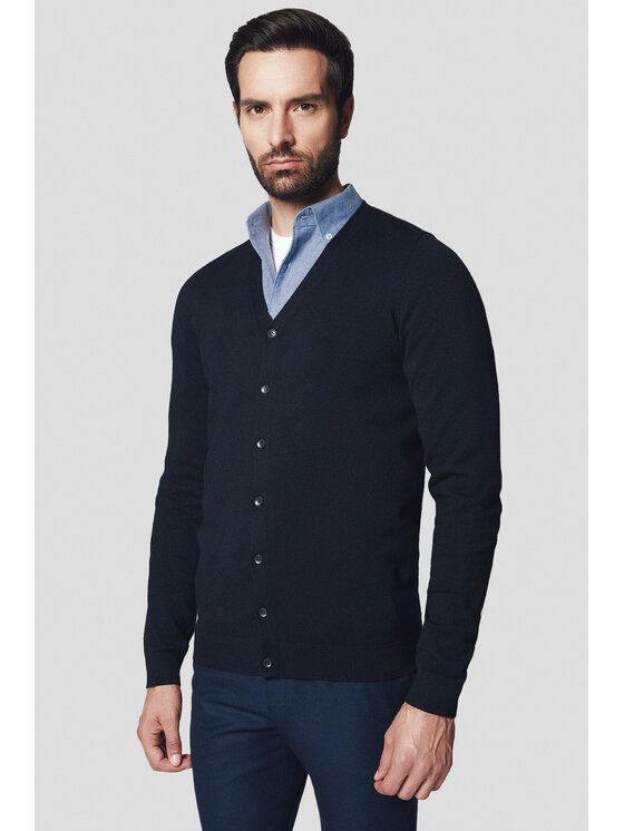 Lancerto Lancerto Kardigan Vidar SW073224000082 Granatowy Regular Fit