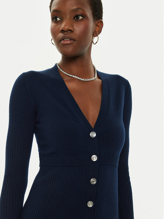 PINKO Pinko Sukienka dzianinowa Riserva 104017 A15S Granatowy Regular Fit